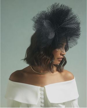 River Island Premium Edie Netted Headband Fascinator - Green