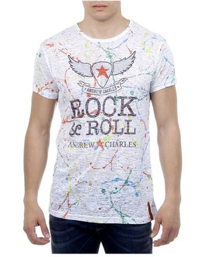 Andrew Charles by Andy Hilfiger T-Shirt Short Sleeves Round Neck Hunter - White