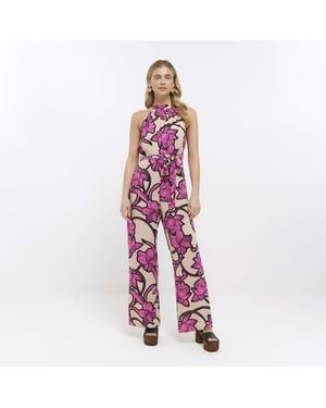 River Island Jumpsuit Halter Neck - White