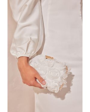 Quiz Bridal Organza Rose Box Bag - Natural