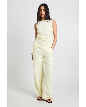 Boohoo Peached Ruched Sleeveless Trouser Co-Ord - White