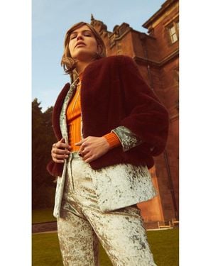 Jayley Chocolate Faux Fur Jacket - Brown