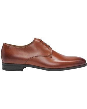 BOSS Kensington Leather Formal Derby Shoes - Brown