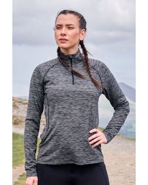 Mountain Warehouse 'Bend & Stretch' Midlayer Jacket Stretchy Quick Wick Half Zip Jumper - Grey