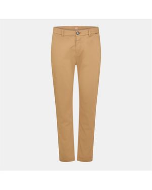 BOSS Solid Patterned Slim Chinos - Natural