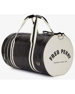 Fred Perry Recycled Polyester Classic Barrel Bag - White