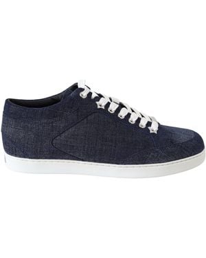 Jimmy Choo Miami Blue Denim Sneakers Voor - Blauw