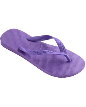 Havaianas Solid Patterned Thong Toe Flip Flops - Purple