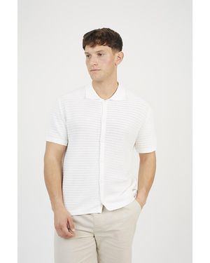 Brave Soul Off Knitted Short Sleeve Shirt - White