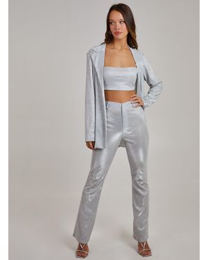 Pink Vanilla Sparkle Flared Trouser - Grey