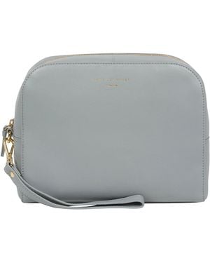 Pure Luxuries 'Brompton' Cashmere Leather Make-Up Bag - Grey