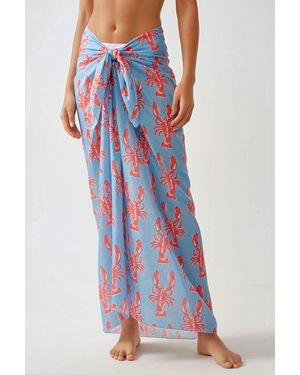 Hiccup Long Printed Beach Cover-Up - Blue