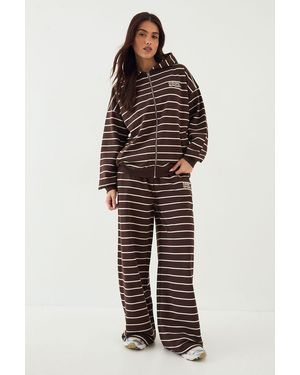 DSGN Studio Stripe Straight Leg Jogger - Brown