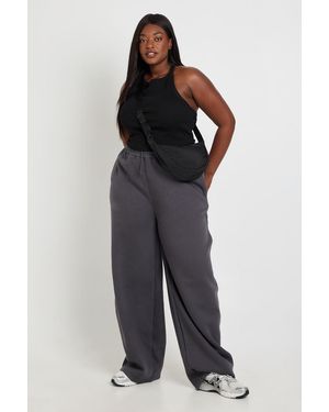 Boohoo Plus Wide Leg Joggers - Blue