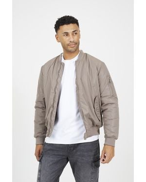 Brave Soul Bomber Jacket With Sleeve Pocket Detail - White