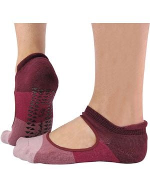 Sock Snob 2 Pairs Ladies Non Slip Grip Low Cut Invisible Pilates Yoga Socks - Purple