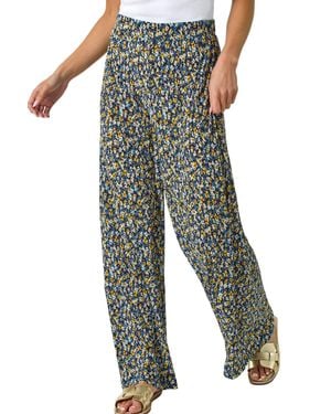 Roman Petite Ditsy Crinkle Trouser - Green