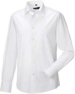 Russell Collection Fitted Long-Sleeved Shirt - White