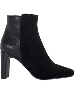 Dune Orietta Two Tone Leren Enkellaarsjes - Zwart