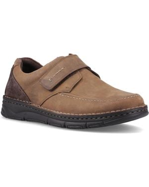 Hush Puppies Forde Touch Fastening Leather Loafers - Brown
