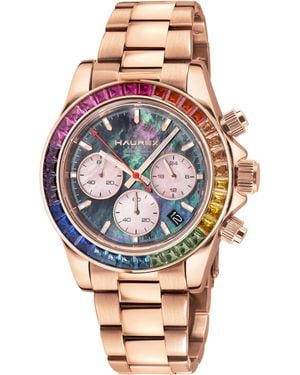 Haurex Italy Arcobaleno Ss/Iprg Case, Multi Coloured Bezel, Dial, Bracelet Watch - Grey
