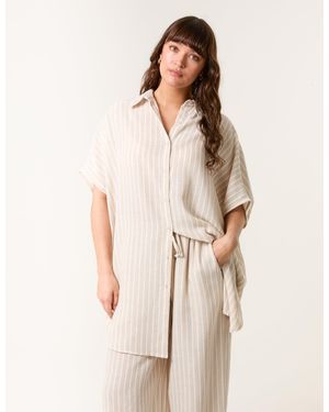 Blue Vanilla Oversized Pinstripe Shirt - Natural
