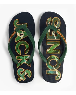 Jack & Jones Logo Palm Print Flip-Flops Blazer - Green