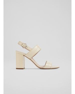 LK Bennett Raya Formal Sandals, Buttercream - White