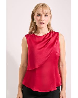 PRINCIPLES Hammered Satin Caped Top