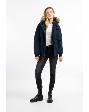 Dreimaster Winter Parka Stormwolk Dames Donker Marine - Blauw