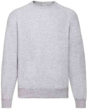 Fruit Of The Loom Volwassenen Klassiek Raglan Sweatshirt (heide Grijs)
