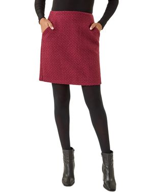 Roman Boucle Textured A-Line Skirt