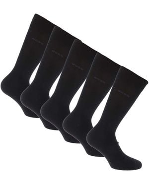 BOSS 5 Pack Long Crew Socks - Black