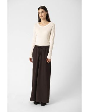 Soaked In Luxury Casual Broek Slshirley Loose Fit Brown - Wit