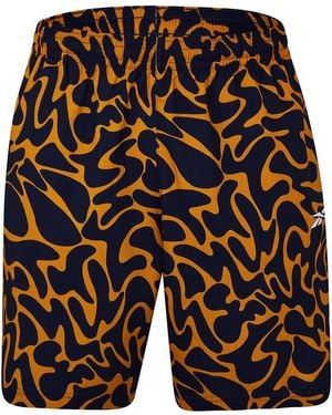 Reebok Workout Ready Allover Print Shorts Gym Short Adults - Blue