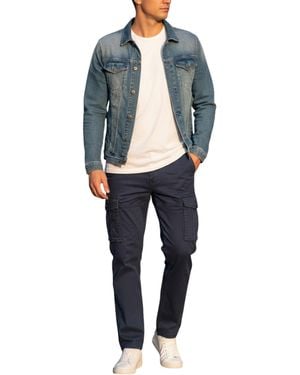 Other Cargo Trousers Regular Fit Casual Stretch Cotton Combat Work Trousers - Blue