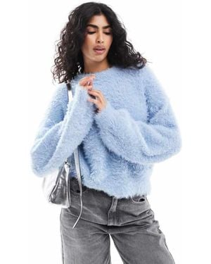 Pieces Fluffy Jumper - Blue