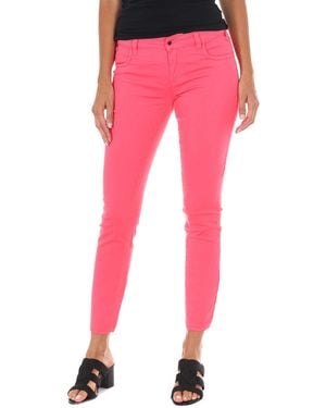 Met Long Denim Trousers Made Of Elastic Fabric 10Dbf0525-G291 - Pink