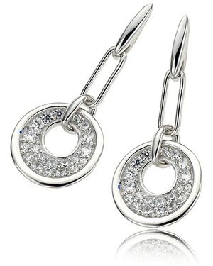 Orphelia 925 Sterling Drop Earrings - Metallic