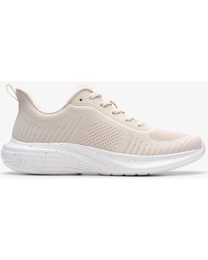 Clarks Izza Knit Cream Trainers - White