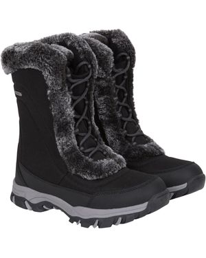 Mountain Warehouse 'Ohio' Snow Boots Faux Fur Thermal Proof Everyday Winter Shoes - Black