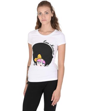 Love Moschino Graphic Tee Short Sleeve Crew Neck Top - White