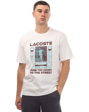 Lacoste Relaxed Fit René Print T-Shirt - White