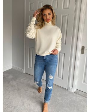 Urban Bliss Ruche Sleeve Sweat - Grey
