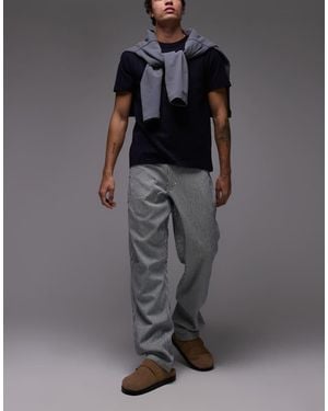 Dickies Garyville Regular Fit Hickory Stipe Trousers - Grey