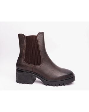 Heavenly Feet Clemmy2 Heeled Chelsea Boots Chocolate - Brown