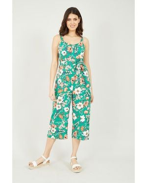 Mela London Floral Print Culotte Jumpsuit - Blue