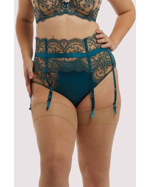Dita Von Teese Lingerie Severine Shady Spruce Suspender Curve - Blue