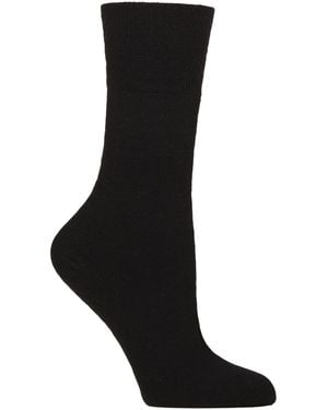 Gentle Grip Ladies Non-Binding Thermal Honeycomb Top Socks - Black