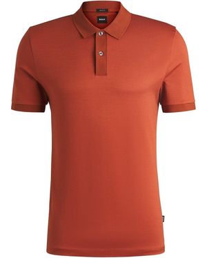 BOSS H Parlay Three Tone Fabric Polo Shirt - Red